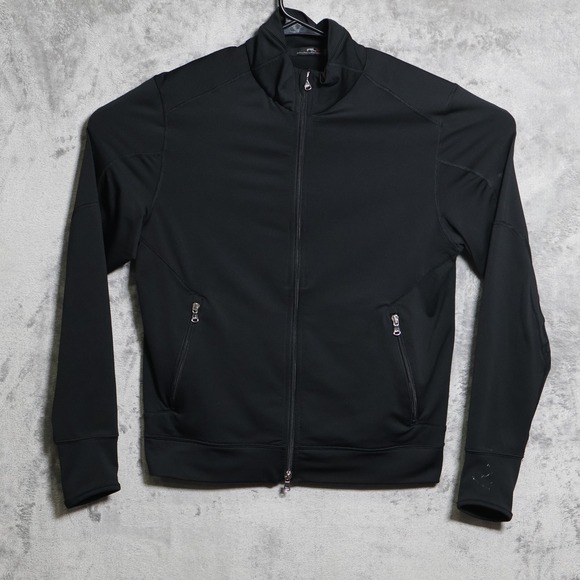 RLX Ralph Lauren Track Jacket Mens Medium Black Full Zip Athletic Stretch